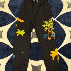 Palm Angels Black Graffiti Sweatpants Size Large